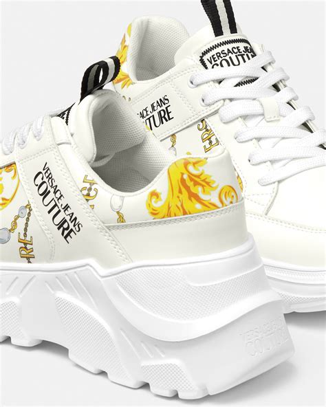 sneakers versace jeans bianche con banda di metallo|Sneaker Speedtrack Chain Couture Bianco,Stampa .